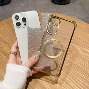 Étui de téléphone à anneau magnétique transparent antichoc pour Samsung Galaxy A06 A16 A05 A05S A15 A25 A35 A55 A54 5G Glitter Soft Cover - Product Image 6