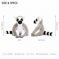 Lemur Mini Cochonnet en Peluche Doux et Moelleux de 7 Pouces pour Enfants, Cadeau Personnalisé, Vente en Gros, Peluche Recyclée