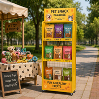 Présentoir pliable en métal pour friandises pour chiens et chats, os à mâcher en cuir et friandises dentaires pour magasins d'articles pour animaux de compagnie