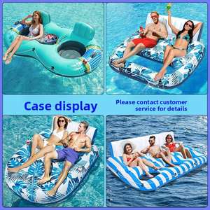 Tablas Flotantes Inflables Ecológicas Personalizadas en Forma de A para Adultos, Sillas Dobles Tipo Lounge, Hamaca Acuática de PVC Grueso con Enfriador - Product Image 3