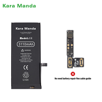 Nouvelle Batterie Kara Manda KM Sans Fenêtre Pop-up pour iPhone, 100% Santé, Double Connectivité, Remplacement de Batterie pour iPhone Modèles 6 à 14