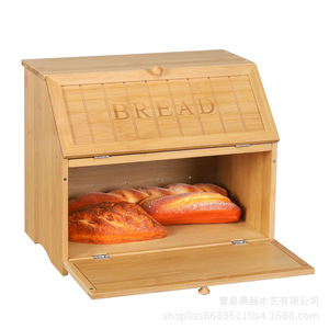 กล่องขนมปังไม้ไผ่ ขนาดใหญ่ สำหรับเก็บขนมปัง ใช้บนเคาน์เตอร์ครัว - Product Image 2