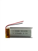 501230 3.7V 130mAh 2 kabel baterai Li-Ion untuk TWS Earphone Earbuds Headset MP3 Speaker L0128