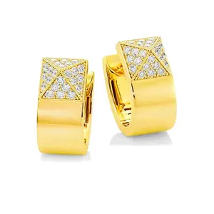 2023 Taper earrings Retro new stud Geometric jewelry brass gold plated 24k high-grade earrings ladies manufacturers wholesale