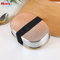 Boîte à bento pour enfants personnalisée de 500 ml, ensemble de boîtes à bento, étiquette privée, forme ovale, acier inoxydable, réutilisable, écologique, multifonctionnelle