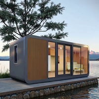 Cabaña Móvil Exterior de 20 pies, Estructura de Acero Duradera con Panel Sándwich para Alojamiento Panorámico, Villa y Almacenamiento