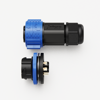 Connecteur d'alimentation et de signal M25 2+20 broches 22 conducteurs 20A 5A 300V 60V IP67, ensemble mâle-femelle avec câble 12AWG 24AWG