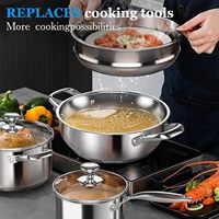 Direct usine, 7 pièces, casseroles modernes de haute qualité en acier inoxydable 304, revêtement antiadhésif, compatibles induction, usage domestique, cuisine