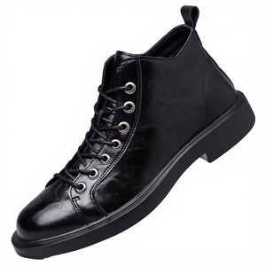 Bottes de travail mi-montantes pour homme, style rétro britannique, en microfibre, à lacets, semelle souple, thermiques, grande taille, collection automne-hiver 2026 - Product Image 1