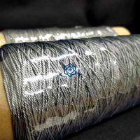 Hilo de Filamento Plateado Crudo Mercerizado LANXINcustom 1.8 3.5, Resistente a Altas Temperaturas, Conductivo ESD, Antibacteriano, de Alta Tenacidad