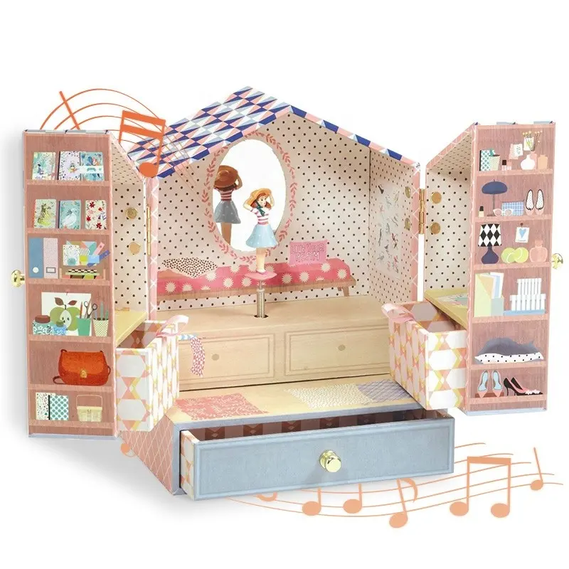 Großhandel Pink Fancy Spieluhr Erinnerungen Einzigartige Ballerina Schmuck Spieluhr für kleine Mädchen Baby Mädchen Spieluhr