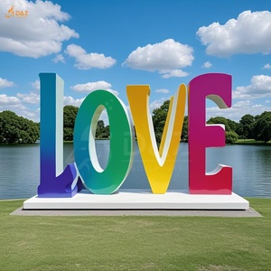 Tùy Chỉnh Ngoài Trời Thành Phố Quảng Trường Trang Trí Nghệ Thuật Thiết Kế Kim Loại Lớp Phủ Phông Chữ Điêu Khắc Lớn Thép Không Gỉ Tình Yêu Thư Điêu Khắc - Product Image 4