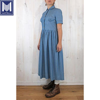Robe longue en jean tissé sur mesure, style vintage italien, sexy, pour femme, 100 % coton, taille naturelle, fermetures éclair, style coréen, été