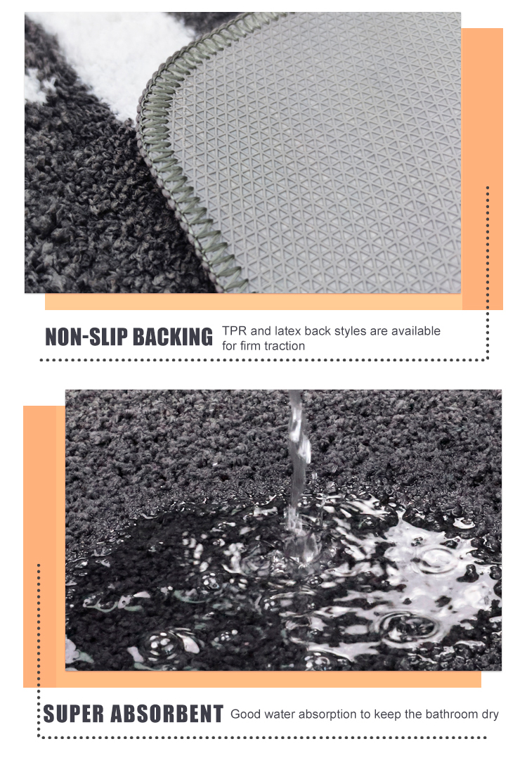 Graceline water super absorbent shower carpet rugs bath mat(图2)