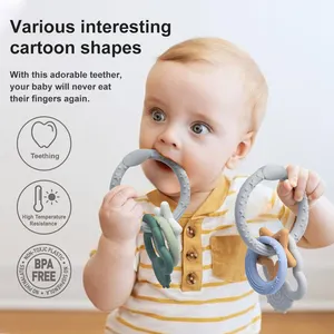 Maysun mainan gigitan bayi silikon Kualitas Makanan bebas BPA lembut sensor desain baru cincin silikon anak-anak