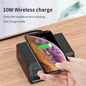 Charger For Mobile Premium Multifunctional 8-Port PD 18W QC3.0 Quick Charge Desktop Fast Charger For IPad Mobile Phone Qi Wireless Charging Station