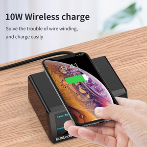 100W 8 Port <strong>Multi</strong> Device <strong>Charging</strong> <strong>Station</strong> PD18W QC3.0 10W Wireless Fast Charger Digital LCD Display Desktop <strong>Charging</strong> Dock - Product Image 3
