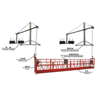 Plateforme suspendue moderne en alliage d'aluminium et acier ZLP630 ZLP800 ZLP1000 avec garde-corps, capacité de charge 800-1000 kg