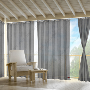 Cortinas para Exteriores de HDPE Gris Negro con Ojales, 150 GSM, Diseño Contemporáneo de Dos Tonos y Protección Duradera para Todo Clima en Venta - Product Image 6