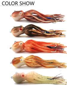 Fabrication en gros d'appâts lumineux pour la pêche au calmar Saltwarter 180g 200g 250g 300g, appâts pour la pêche au calmar, appâts souples pour la pêche au calmar - Product Image 5