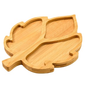 Creative Halloween wooden leaf children's <b>dinner</b> plate, home living room fruit and dessert display <b>tray</b>, solid wood <b>tray</b> - Product Image 5