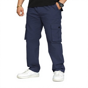 Pantalon cargo pour homme, taille élastique, séchage rapide, coupe ample, couleur unie, vêtements décontractés d'extérieur avec poches, toutes saisons - Product Image 1