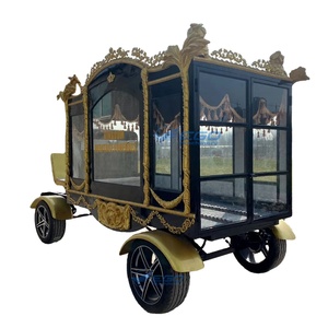 โรงงานผลิตรถศพ ขายส่ง คุณภาพสูง ราคาถูก ดีไซน์ใหม่ รถศพสีดำรุ่น Horse Dawn - Product Image 1