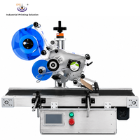 Machine d'étiquetage de bouteilles plates en ligne IPS-L106D, électrique, de table, 30-80 pièces/min, applicateur d'étiquettes