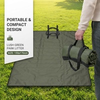 Tapis de pique-nique portable enroulable pour sorties printanières, épais, vert, imperméable et résistant à l'humidité, idéal pour le camping et la plage