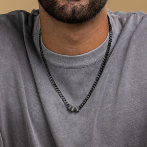 CYNYA Collana Personalizzata da Uomo con Nome <span class=keywords><strong>di</strong></span> Famiglia, Collana con Ciondolo a Forma <span class=keywords><strong>di</strong></span> Nome, Collana da Figlia per Papà, Regalo per Papà, Regalo <span class=keywords><strong>di</strong></span> Natale - Product Image 2