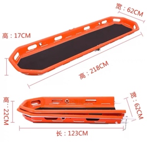 Medical Emergency Orange Folding <b>Stretcher</b> ABS/aluminum <b>Carpet</b> Basket with Glow-in-the-Dark 160kg Capacity - Product Image 2