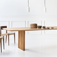 Table à manger sur mesure en bois massif, base en piédestal cannelé personnalisée, bureau en bois, table de conférence de luxe en noyer