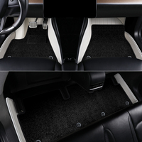 Tapis de Sol sur Mesure pour Tesla Model S 2016-2022, Accessoire Intérieur en Matière Écologique, Double Épaisseur pour 5 Sièges