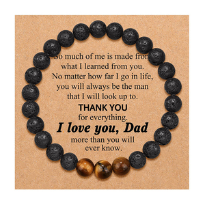 Derniers bracelets zodiaque perlés en pierre naturelle d'oeil de tigre Bijoux d'<span class=keywords><strong>horoscope</strong></span> Cadeau d'anniversaire pour <span class=keywords><strong>homme</strong></span> Cadeau de fête des pères - Product Image 3