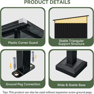 Caseta para Asador <span class=keywords><strong>de</strong></span> 6x6 pies para Exteriores - Gazebo para Barbacoa, Gazebo para Exteriores, Toldos Metálicos para Patio y Terrazas - Product Image 2