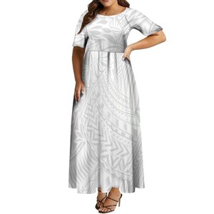 Nuova vendita calda regalo personalizzato per la festa della mamma Design bianco della domenica Maxi abito con stampa tribale polinesiano <span class=keywords><strong>eleganti</strong></span> <span class=keywords><strong>taglie</strong></span> <span class=keywords><strong>forti</strong></span> <span class=keywords><strong>abiti</strong></span> da <span class=keywords><strong>donna</strong></span> - Product Image 4