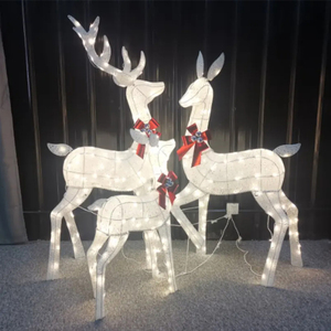 Familia de Ciervos 3D Grande de 3 Piezas con <span class=keywords><strong>Luces</strong></span> LED, Macho, Hembra y Cervatillo, Motivo Luminoso Navideño para Decoraciones de <span class=keywords><strong>Navidad</strong></span> en Exteriores - Product Image 4