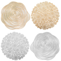 Vente chaude lumière luxe or tasse PVC doux décoratif tapis de Table Rose tapis de repas pour fête marmite isolation thermique plaque Cartons