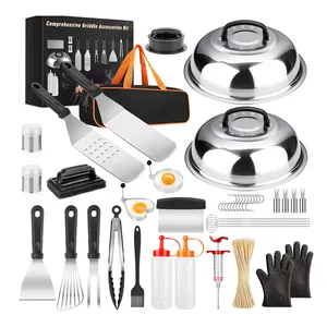 Kit de acessórios para churrasqueira Blackstone, conjunto de 140 peças de aço inoxidável para churrasco, para churrasco ao ar livre