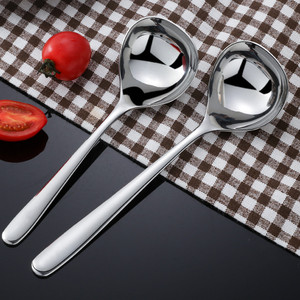 304 Stainless Steel Long Handle Soup <b>Spoon</b> Deepened Thickened <b>Serving</b> <b>Spoon</b> Household Large Head <b>Spoon</b> Durable - Product Image 1