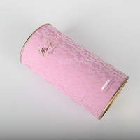 Boîte Cadeau Personnalisée en Tube de Papier Rose avec Logo Doré, Couvercle en Métal, Cylindre Rond en Papier pour Emballage Cosmétique et Parfum