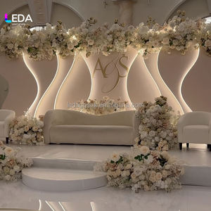 LEDA Hot Sale Luxury White Acrylic Popular <b>Backdrop</b> Wedding With Light for wedding birthday events decor - Product Image 1