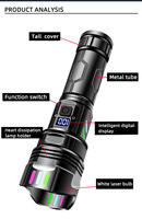 Linterna Súper Brillante Recargable, Lámpara de Alta Potencia, Antorcha Táctica Impermeable, Linterna de Emergencia para Exteriores