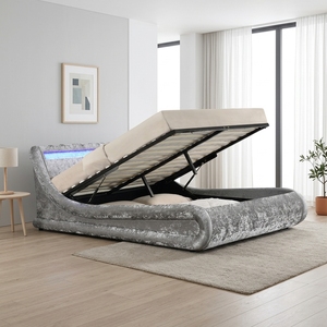 Cadre de lit ottoman king size Willsoon en cuir PU souple avec éclairage LED pour <span class=keywords><strong>chambre</strong></span> à coucher - Product Image 3