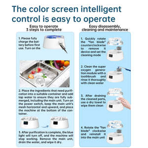 Su Geçirmez Büyük Pil Uzun Ömürlü Yenilikçi Ozon Sterilizatörü Sunar Mutfak İçin 3 Akıllı Yıkama Programı IPX8 - Product Image 6