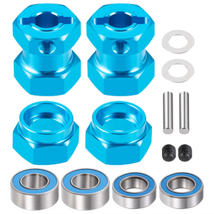 Adaptateurs de moyeu de roue hexagonaux en alliage d'aluminium avec roulement pour <span class=keywords><strong>Tamiya</strong></span> 58346 <span class=keywords><strong>Grasshopper</strong></span> 1/10 RC Buggy Car Truck, pièces de mise à niveau - Product Image 1