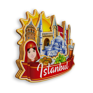 3 strati stampati UV <span class=keywords><strong>turchia</strong></span> <span class=keywords><strong>souvenir</strong></span> turistici magnetici in legno artigianato magneti per frigorifero in legno Istanbul forma magnetica personalizzata - Product Image 2