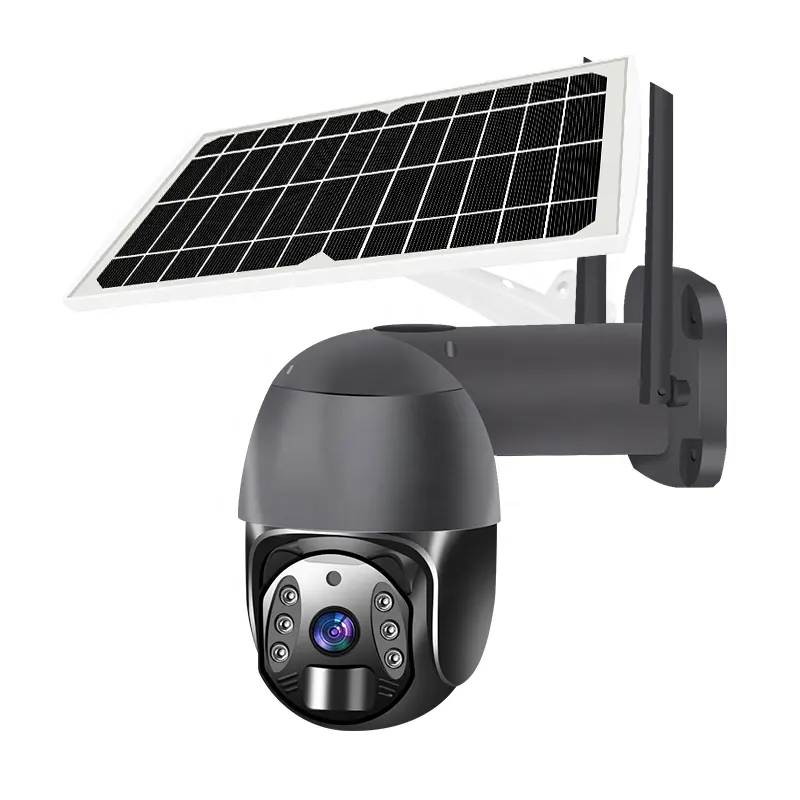 Factory OEM WiFi Solar Camera Two Way Audio Night Vision Starlight Auto Tracking IP66 Wireless Outdoor PTZ Dome Security Camera