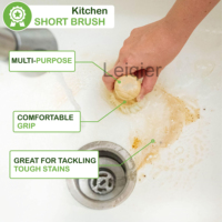 Kit de brosses de nettoyage de cuisine multi-usages en bambou avec logo personnalisé, manche en métal, éponge en pulpe, écologique, doux, léger, pour tasses