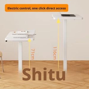 Scrivania Elettrica Regolabile in Altezza da Comodino, Tavolo Elevabile per Studio, Supporto per Laptop, Tavolino Laterale Mobile - Product Image 4